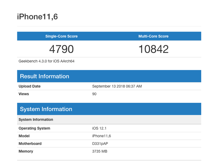 iPhone XS跑分出炉:A12 CPU提升提升有限