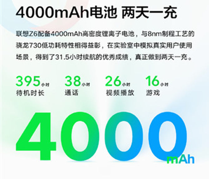 联想常程爆料:联想Z6搭载“新一代神U”骁龙730 4000mAh将成续航标配