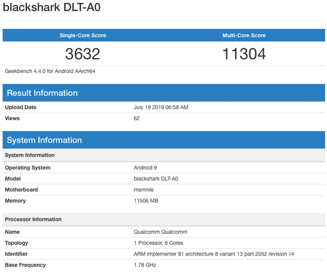Ϸֻ2 ProGeekBench12GB RAM855+ӳ