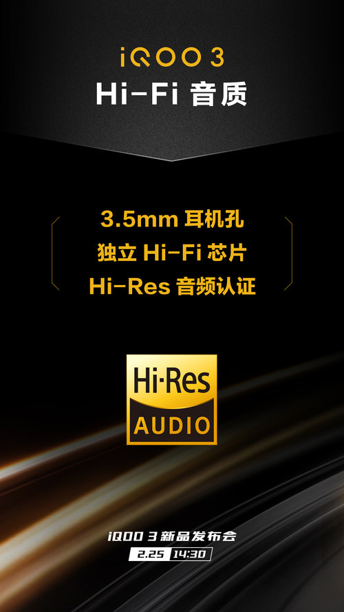 3.5mm耳机孔+独立DAC iQOO 3支持Hi