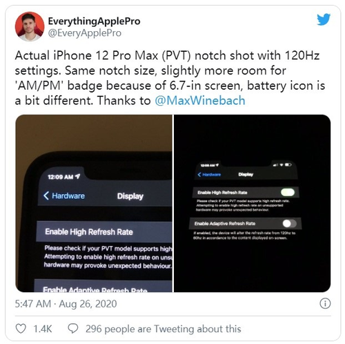 iPhone12���Ի���ͼ�ع⣬֧��120Hz�ͼ����״�