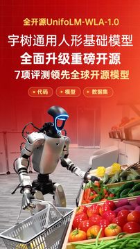 宇树发布通用人形机器人模型：7项具身推理评测领先参评开源模型