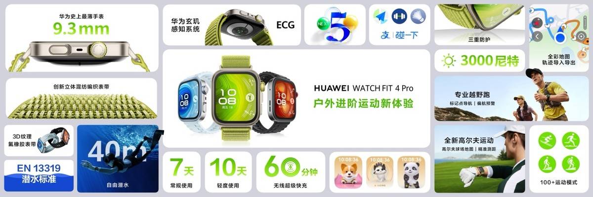 轻薄时尚HUAWEIWATCHFIT4系列发布全新Pro款带来户外进阶(图8)