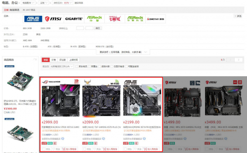 销量王 华硕X570主板包揽销量前三甲
