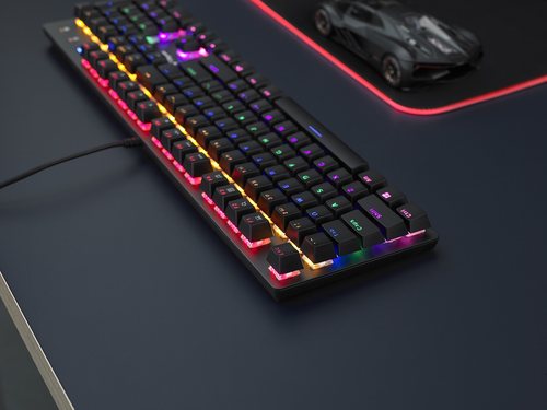 绽放金彩雷柏v500se混彩背光游戏机械键盘上市